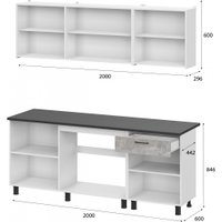 Готовая кухня Mio Tesoro КГ-9 2.0 (белый/цемент темный/цемент светлый/черный)