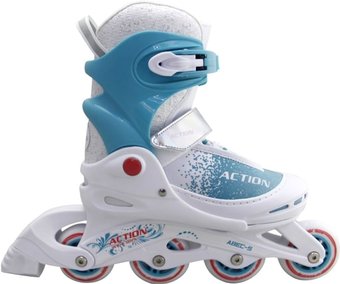 Роликовые коньки Action PW-403 (р. 38-41, белый/голубой)