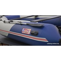 Моторная лодка Хантер 375 Аэро (светло-серый/синий)