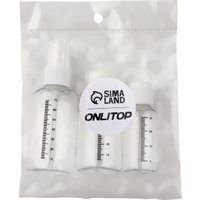 Набор флаконов для косметики Onlytop Со шкалой деления 3735775 (3шт, белый/прозрачный)