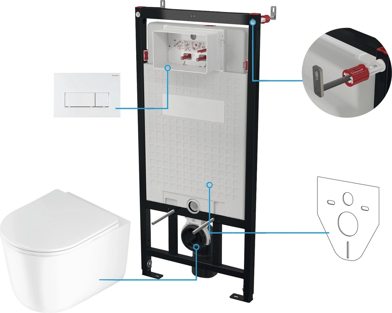 

Унитаз подвесной Deante Jasmin CDJA6ZPW
