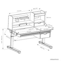 Парта Fun Desk Sentire II (серый)