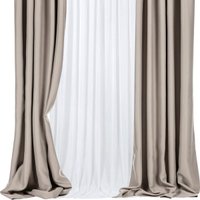Комплект штор Mio Tesoro Блэкаут 150x250 + Гардина лен 400x250 (серый/белый)