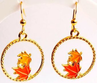 Серьги Handmade ИП Егорова Осень с кленовыми листьями