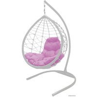 Подвесное кресло M-Group Капля Лори 11530108 (белый ротанг/розовая подушка)