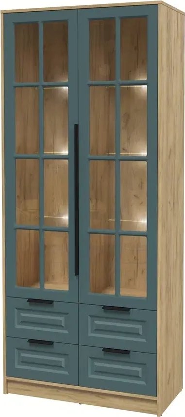 

Шкаф-витрина Интерлиния Концепт КТ-ШВ2 с подсветкой Деко (дуб золотой/верде)