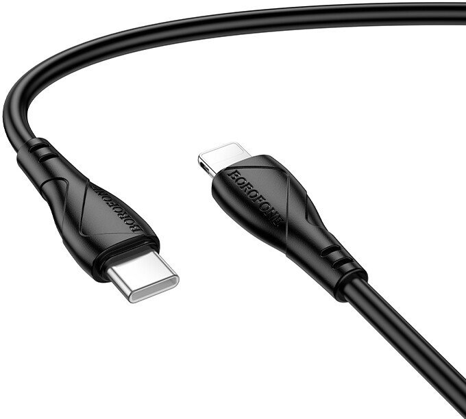Кабель Borofone BX121 USB Type-С - Lightning (1 м, черный)