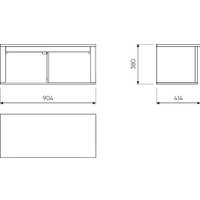 Полка Mio Tesoro Сага навесная 2 секции (белый/ясень)