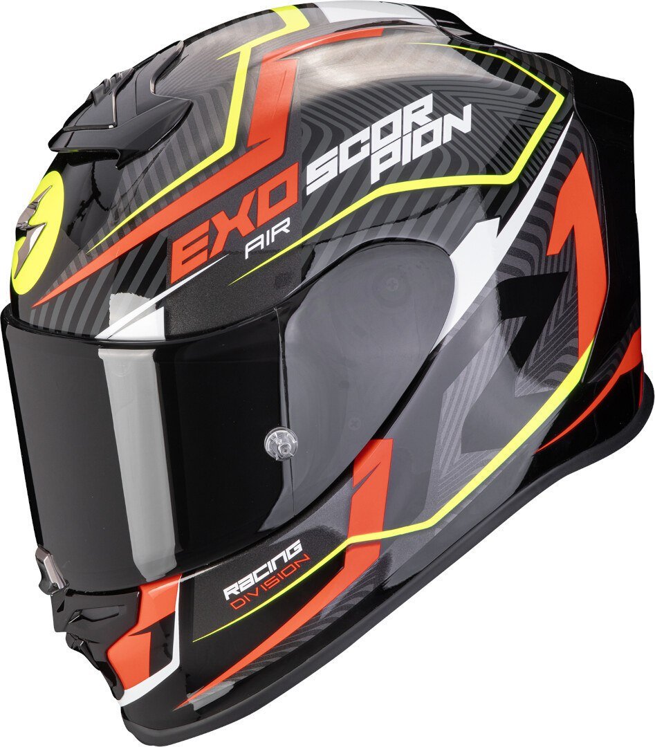 

Мотошлем Scorpion Exo Exo-R1 Evo Air Coup (р. L, черный/красный/желтый)