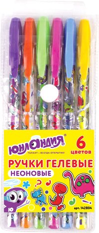 

Набор гелевых ручек Юнландия Неон 142804 (6 цветов)