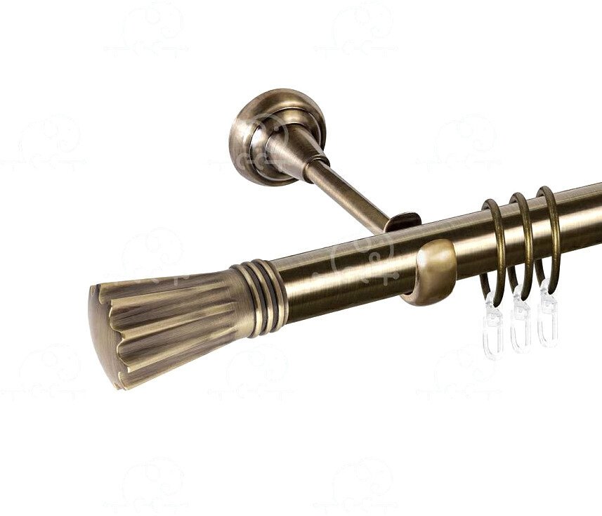 

Карниз для штор АС ФОРОС Буэнос D25Г с простым кольцом с крючком (1.8 м, антик)