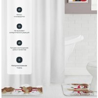 Шторка-занавеска для ванны Home One Waffle 200x200 417258 (белый)