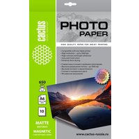 Бумага с магнитным слоем CACTUS матовая A6 650г/м2 10 л CS-MMA665010