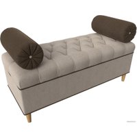 Банкетка Лига диванов Глория 113683 (рогожка бежевый/коричневый/коричневый)