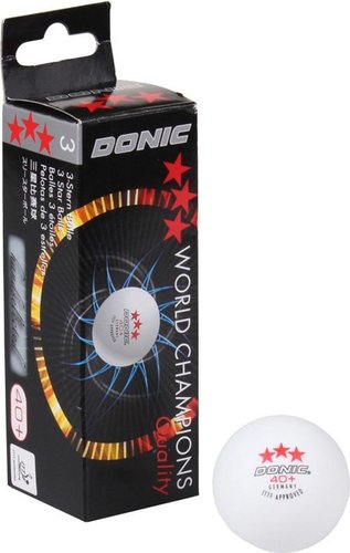 Мяч для настольного тенниса Donic 40+ (3 звезды, 3 шт.)