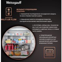 Холодильник side by side Weissgauff WCD 590 Nofrost Inverter Premium EcoFresh Rock Glass