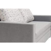 Диван Krones Афродита 195x100 (велюр/жаккард/серый/рисунок молочно-серый)