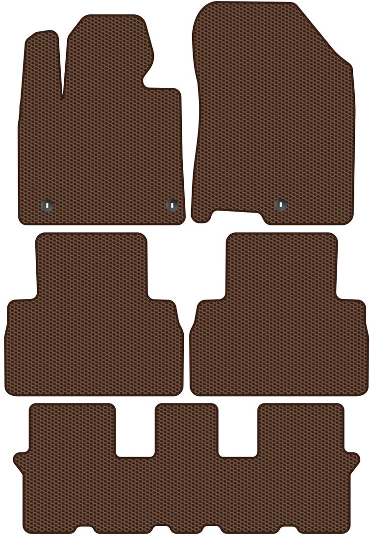 

Комплект ковриков для авто Alicosta Hyundai Santa Fe IV (suv 7 мест / TM) +3 ряд 2018 - 2021 (коричневый, сота)