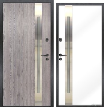 Металлическая дверь NORD DOORS Норд 70 НС-18Н21Ч35-Л (левый, серый дуб/белый)