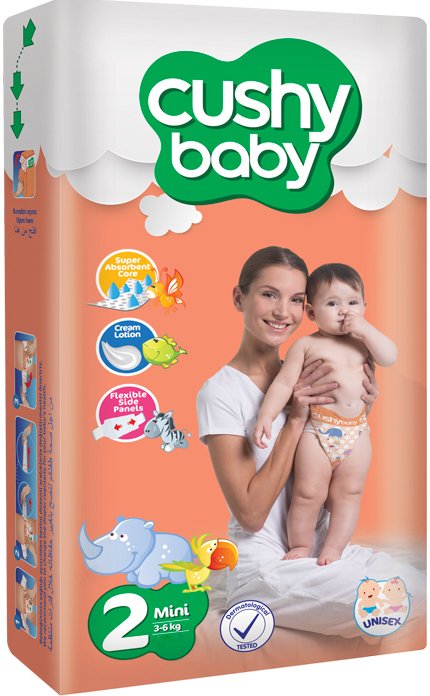 

Подгузники Cushy Baby Mini 3-6 кг (80 шт)
