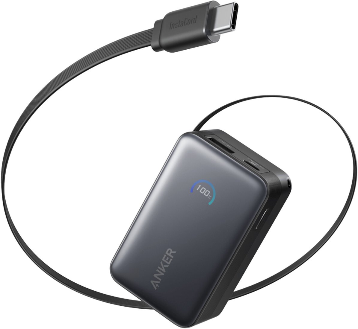 Внешний аккумулятор Anker Nano Power Bank Built-in USB-C A1638 45W 10000mAh (черный)