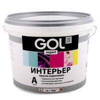 Краска GOL Expert Акриловая Интерьерная моющаяся База А 0.8 л (белый матовый) в Гродно