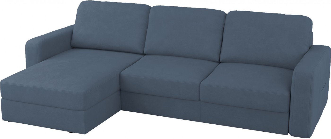 Угловой диван Mio Tesoro Aurora левый (Velutto 48 синий denim)