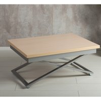 Стол-трансформер Levmar Apollo D31/S59 (выбеленный дуб/серебро опоры)