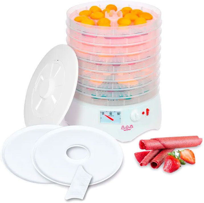 

Сушилка для овощей и фруктов Мастерица EFD-0903VM (с прозрачными поддонами + 2 поддона для пастилы и лопатка)