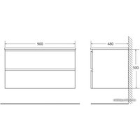  BelBagno Тумба под умывальник Luce-900-2C-SO-SCM (stucco cemento)