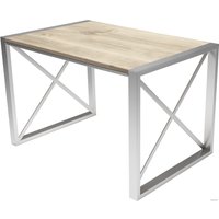 Кухонный стол Buro7 Лофт 110 (классика, дуб беленый/серебро)