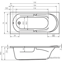 Ванна Riho Future 170x75 (с ножками)