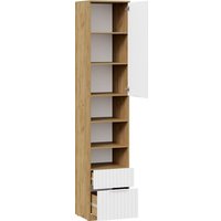 Шкаф-пенал Трия Хилтон комбинированный с 1 дверью и 2 ящиками исп.2 (дуб крафт золотой/белый матовый)