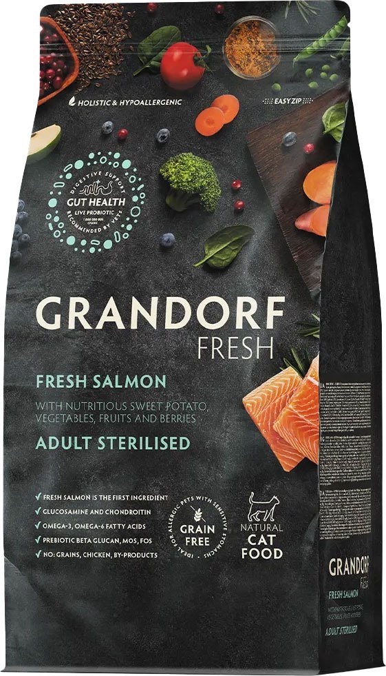 

Сухой корм для кошек Grandorf Adult Sterilised Fresh Salmon&Sweet Potato (2кг)