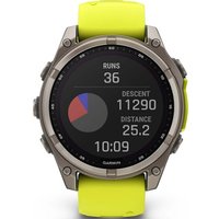 Умные часы Garmin Fenix 8 Solar, Sapphire 47мм (титановый серый с желтым ремешком)