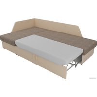 Угловой диван Лига диванов Андора 102676 (левый, корфу/экокожа, корфу 03/бежевый)