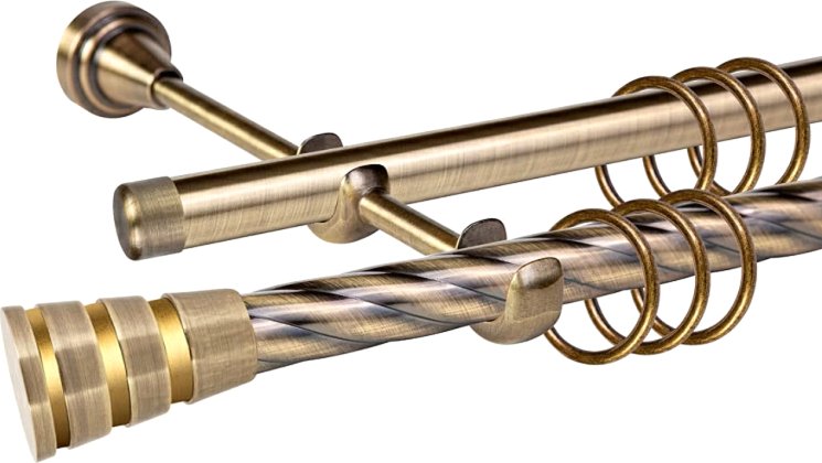 

Карниз для штор АС ФОРОС Grace D19К/19Г + наконечники Пегас (1.6м, антик/золото)