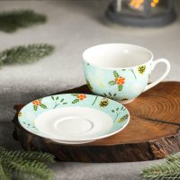 Чашка с блюдцем Magistro Новый Год. Шишки 6974519