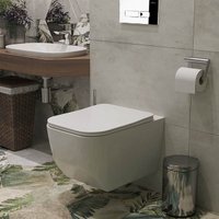 Унитаз подвесной Roxen BOro One Rimless 6 в 1 StounFix Dual Fresh 594218 (кнопка: хром)