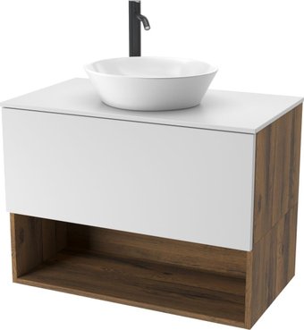 ЗОВ Тумба под умывальник Кито-2 60 2K60LA0MWMC-KP13W (аттик/белый матовый)