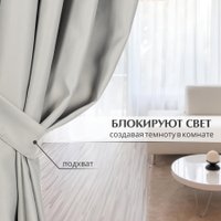 Комплект штор Mio Tesoro Blackout 300x250 + Гардина Вуаль 300х250 (светло-серый/кремовый)
