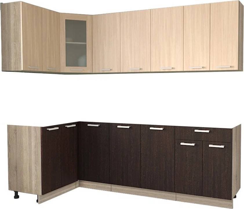 

Готовая кухня Интерлиния Мила 12x24 без столешницы (дуб молочный/дуб венге)
