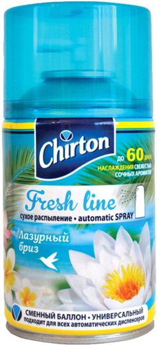 Сменный блок для освежителя воздуха Chirton Фреш Лайн Лазурный бриз (250 мл)