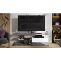 Тумба Трия ТВ Diamond тип 1 (белый/ателье темный глянец)