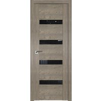 Межкомнатная дверь ProfilDoors 2.81XN R 80x200 (каштан темный, стекло дождь черный)