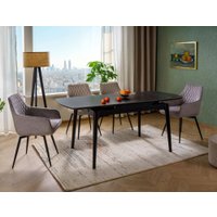 Кухонный стол Signal Sento 120-180/80 (черный/черный)