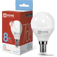 Светодиодная лампочка In Home LED-Шар-VC 8Вт 230В Е14 6500К 760Лм 4690612024882