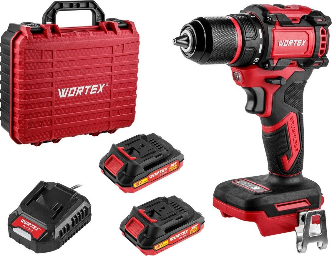 Дрель-шуруповерт Wortex BD 2025-1 DLi 1329838 (с 2-мя АКБ, кейс)