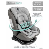 Детское автокресло Amarobaby Brilliant Isofix AMARO-2003-BrSe (серый)