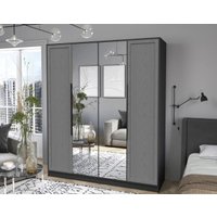 Шкаф распашной Интерлиния Концепт Тренд КТ-Ш4(з) (антрацит/дуб серый)